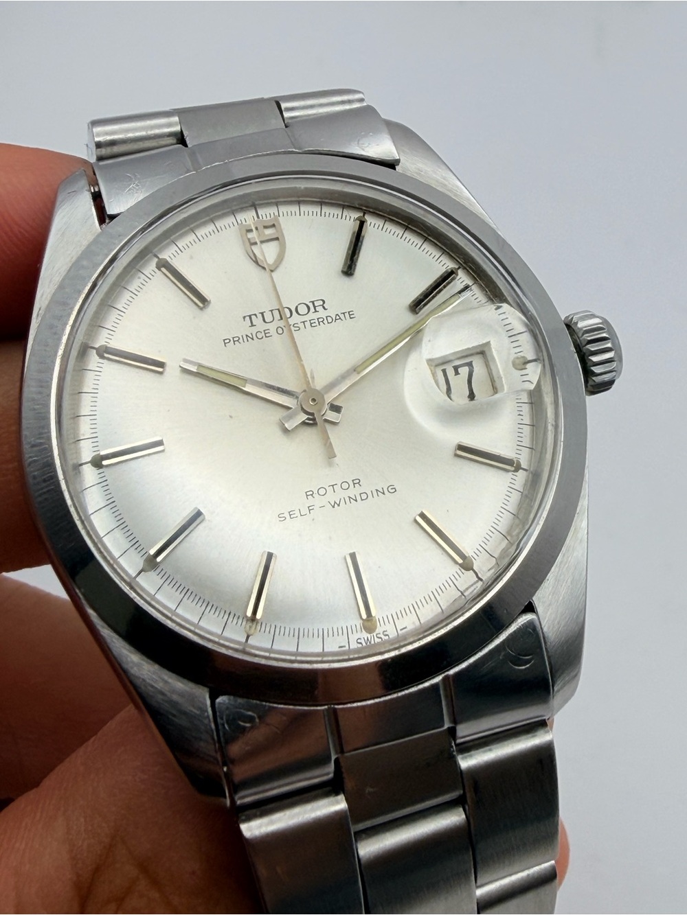 Tudor Stainless Steel Silver Dial Prince Oysterdate Watch